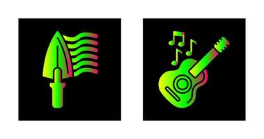 paleta y guitarra icono vector