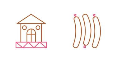 House and Hot Sausage Icon vector