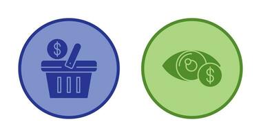 Shopping Basket and Eye Icon vector