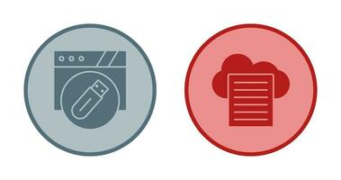 Sheet and Usb Flash Drive Icon vector