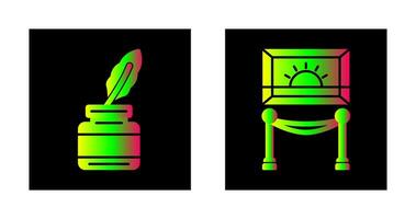 Inkwell and Exibit Icon vector