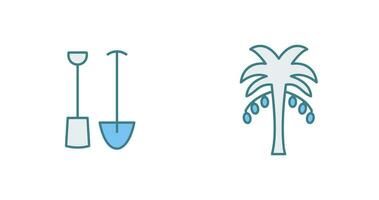 Gardening Tools and Palm tree Icon vector