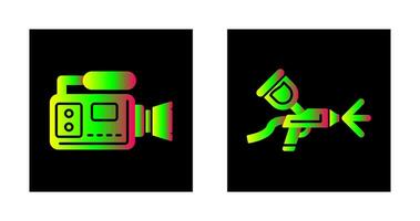 Airbrush and Video Camera Icon vector