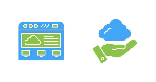 nube viajando y apoyo icono vector