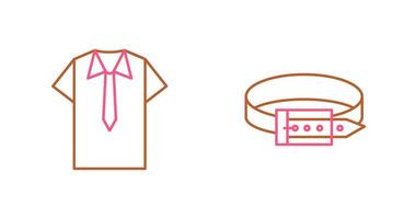 camisa y Corbata y cinturón icono vector