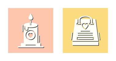 Candle and Gift Bag Icon vector
