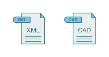 XML and CAD Icon vector