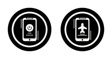 Power Button and Airplane Icon vector