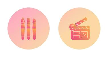 Brushes and Clapper Board Icon vector