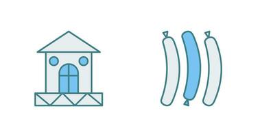 House and Hot Sausage Icon vector