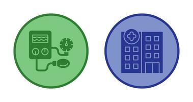 Arterial Pressure and Hospital Icon vector