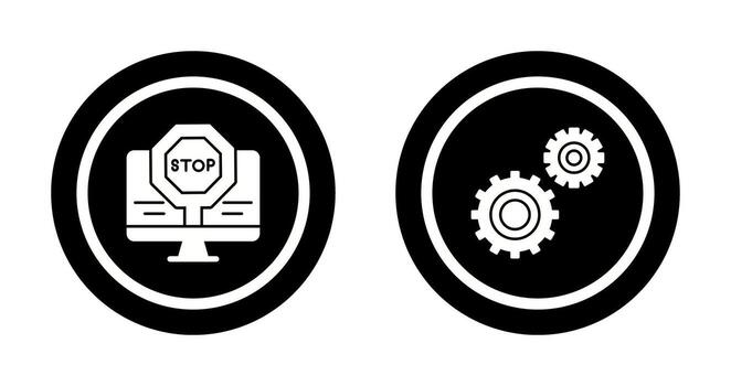 Stop and Setting  Icon vector