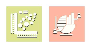 Plot and Pie Chart Icon vector