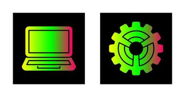 Laptop and Setting Icon vector