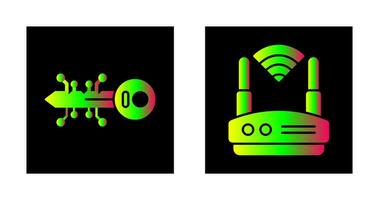 Key and WIFI Icon vector