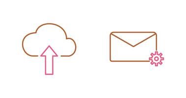 Upload to Cloud and Message Settings Icon vector