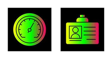 carné de identidad tarjeta y velocímetro icono vector