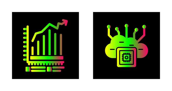 Bar Chart and Cloud Computing Icon vector