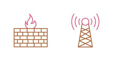 Firewall and Tower Icon vector