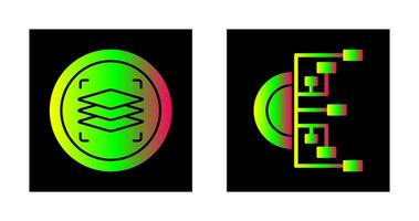 Layers and Flowchart Icon vector
