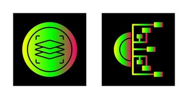 Layers and Flowchart Icon vector