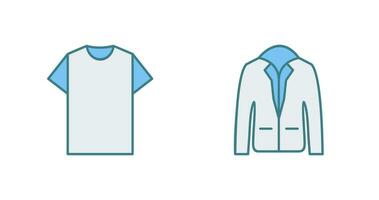 Plain T Shirt and Stylish Jacket Icon vector