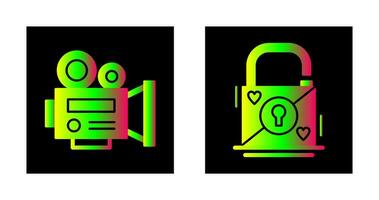 Padlock and Video  Icon vector