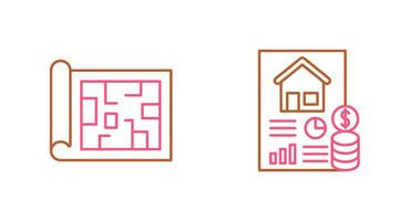 Blueprint and loan Icon vector