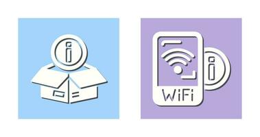 wifi signal and box Icon vector