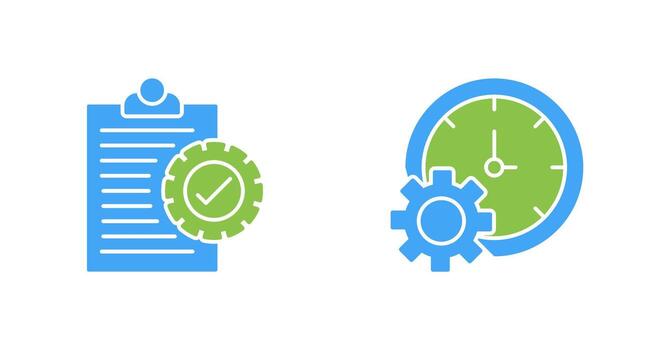 Check List and Time Setting Icon vector