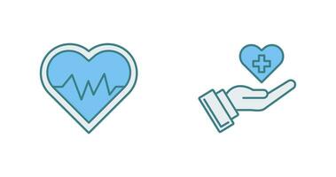 Heart Beat and Healthcare Icon vector