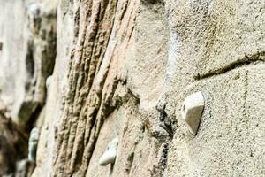 Close up shot of the equipment use for wall climbing photo