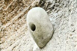 Close up shot of the equipment use for wall climbing photo