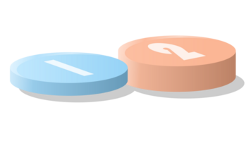 Bar chart circle 3d, Infographics elements diagram with 2 steps. png