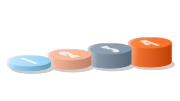 Bar Diagramm Kreis 3d, Infografiken Elemente Diagramm mit 4 Schritte. png