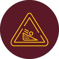 Falling Boulder Sign Vector Icon