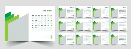 Calendar 2024 week start Monday corporate design planner template vector