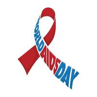 World aids day campaign template with typography that forming ribbon design vector