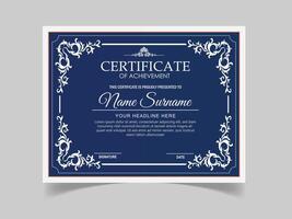 Vector modern certificate of achievement and appreciation template design