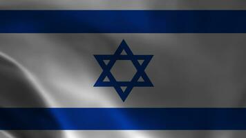 Israel flag waving in wind animation. close up view Israel flag Flying animation Dedicated freedom fighters. Palestine Israel conflict war, Realistic Country National flag Concept of Independence Day. video