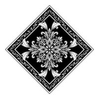 Clásico clásico ornamento negro y blanco vector