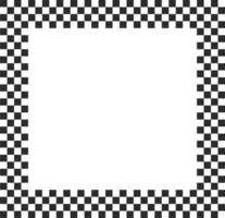 Checkerboard square frame with black and white chess pattern.Y2k geometric shape. Retro groovy illustration png