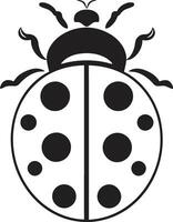 Crawling with Style Modern Ladybug Icon Elegant Bug in Darkness Logo Design vector