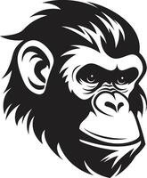 Elegant Chimpanzee Icon A Symbol of Power Monochromatic Magic Black Chimpanzee Design vector