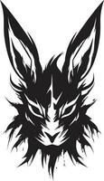Graceful Rabbit Silhouette Mark Black Rabbit Symbolic Insignia vector
