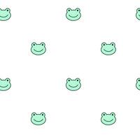 Frog muzzle. Toad character is in doodle style for designing baby clothes. Hand drawn seamless pattern with cartoon bear. Bohemian nursery print. Kids design texture for pajamas. Vector illustration
