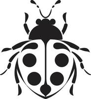 Eyes of Minimalism The Abstract Ladybugs Iconic Badge Simplicitys Whisper The Ladybugs Emblematic Geometric Symbol in Shadows vector