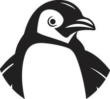elegancia en el congelado noche pingüino símbolo en monocromos melodía noir desiertos glacial belleza pingüino íconos marca de melódico majestad vector