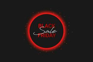 Black Friday super sale and red neon circle with glitter.Banner for demonstrating products, promotions, discounts, sales, background. Product mockup. vector