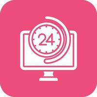 24 7 Monitoring Vector Icon